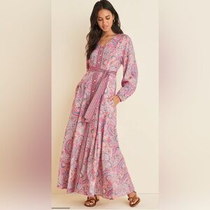 NWT - Tie waist maxi dress Venetian paisley by VENUS